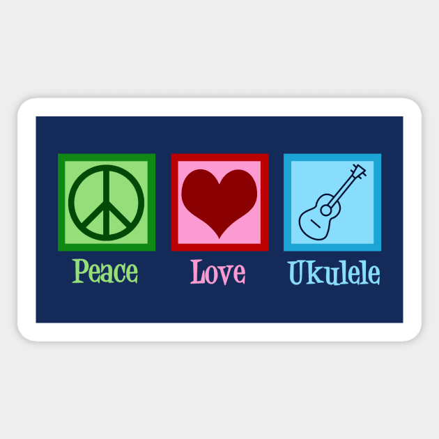 Peace Love Ukulele Sticker by epiclovedesigns